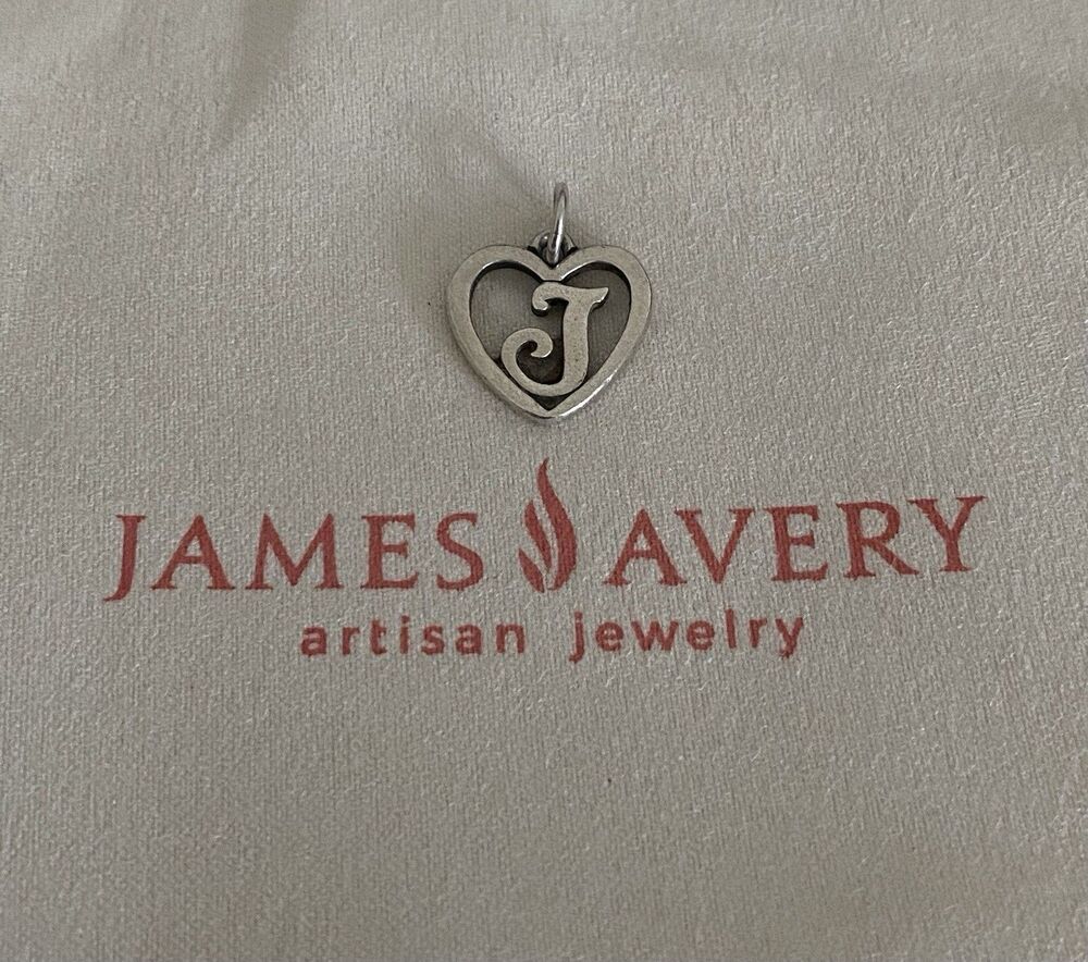 James Avery Sterling Silver Heart Script Initial "J" Charm